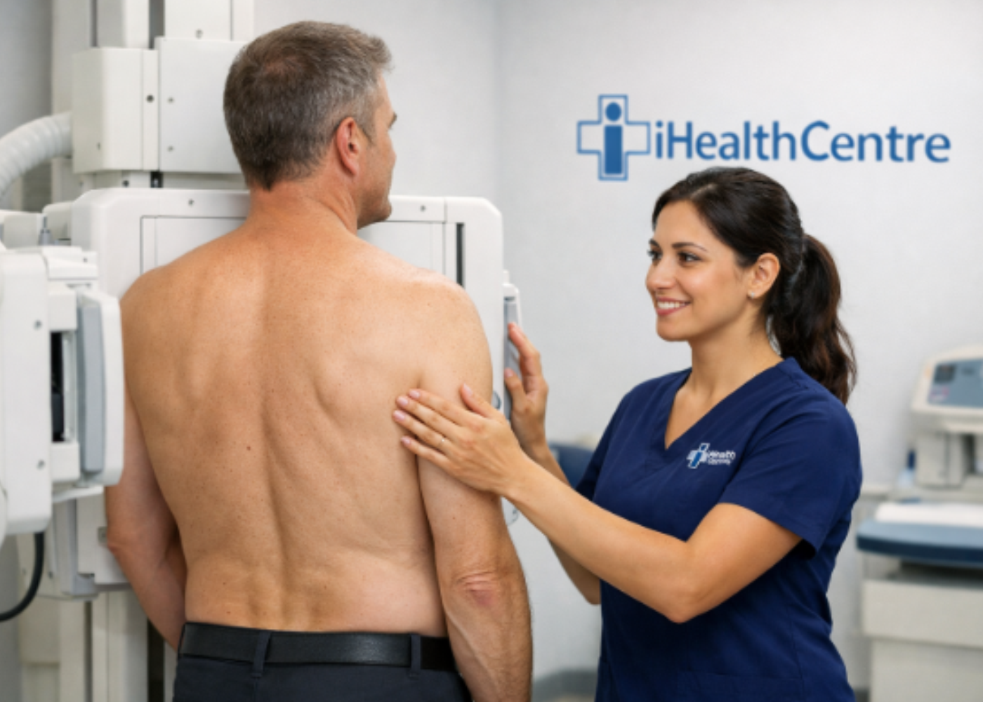 Digital X-ray equipment in a modern diagnostic imaging room