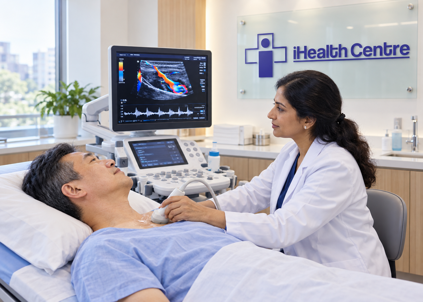 Carotid artery ultrasound examination